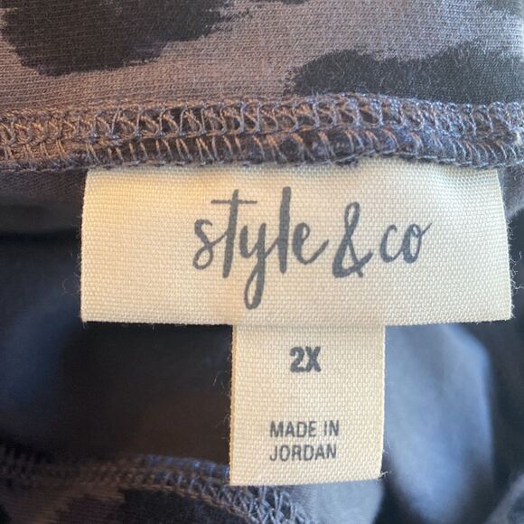 Style & Co leggings 2x NWT ankle size animal grey print - Picture 5 of 6